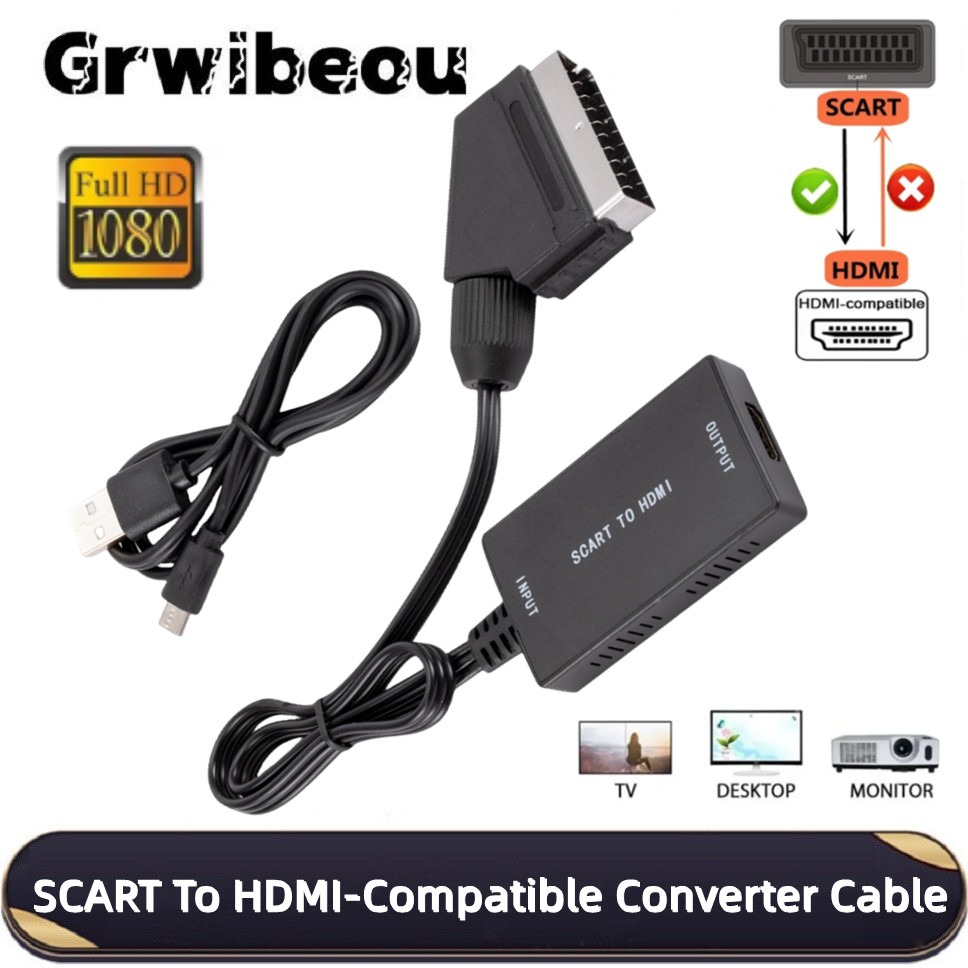 Scart To Hdmi - 케이블이 있는 HD1080P SCART-HDMI 호환 변환기