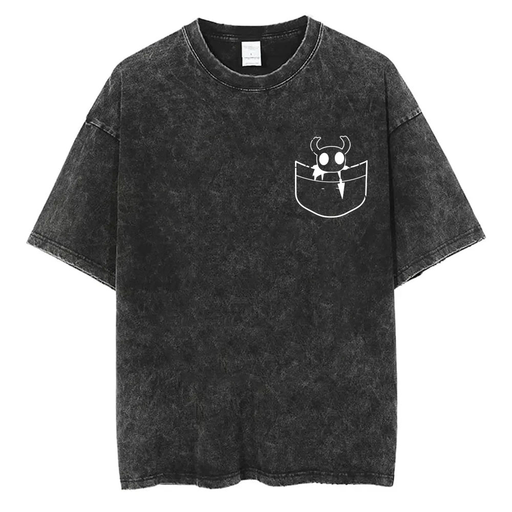워시드 빈티지 게임 홀로우 나이트 포켓 그래픽 티셔츠  - Retro Gaming T Shirt 리뷰 및 가격