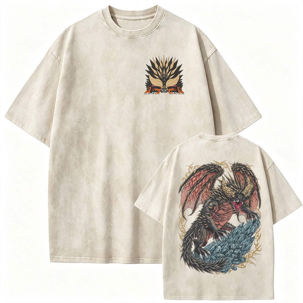 빈티지 워싱 몬스터 헌터 그래픽 티셔츠 네르기갠테 멸종 - Retro Gaming T Shirt 리뷰 및 가격
